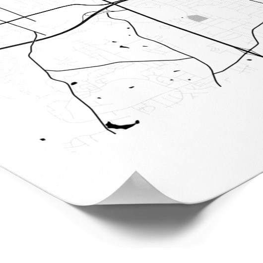 ウィンストンサレムモダンミニマルシンプル抽象芸術マップ ポスター (角)