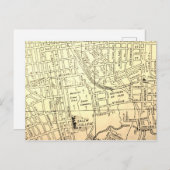 ウィンストンセーレムのNCのヴィンテージの地図 ポストカード (正面/裏面)