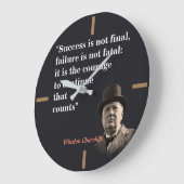 ウィンストンチャーチル引用文オンガール ラージ壁時計 (傾斜)