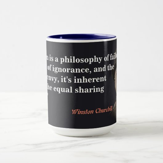 ウィンストンチャーチル引用文オン社会主義 マグカップ (中央)