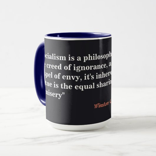ウィンストンチャーチル引用文オン社会主義 マグカップ (正面左)