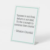 ウィンストンチャーチル引用文デスクサインオフィスサイン 台座サイン (正面)