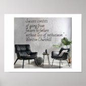 ウィンストンチャーチル引用文成功 ポスター (正面)