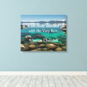 ウィンストンチャーチル引用文最高の キャンバスプリント (インサイチュ (ウッドフロア))