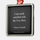 ウィンストンチャーチル引用文最高の メタルオーナメント (左)