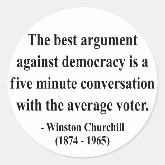 ウィンストンチャーチル引用文10b ラウンドシール (正面)