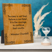 ウィンストンチャーチル引用文、サクセススクロール&スタッコ フォトプラーク (側面)