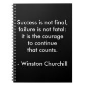 ウィンストンチャーチル引用文;成功 ノートブック (正面)