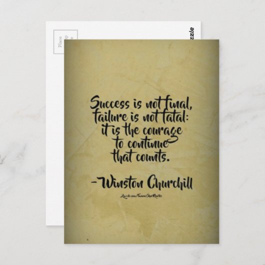 ウィンストンチャーチル引用文;成功 ポストカード (正面/裏面)
