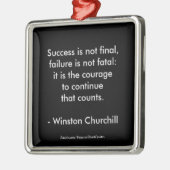 ウィンストンチャーチル引用文;成功 メタルオーナメント (左)