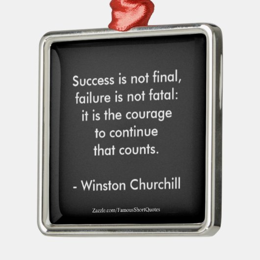 ウィンストンチャーチル引用文;成功 メタルオーナメント (左)