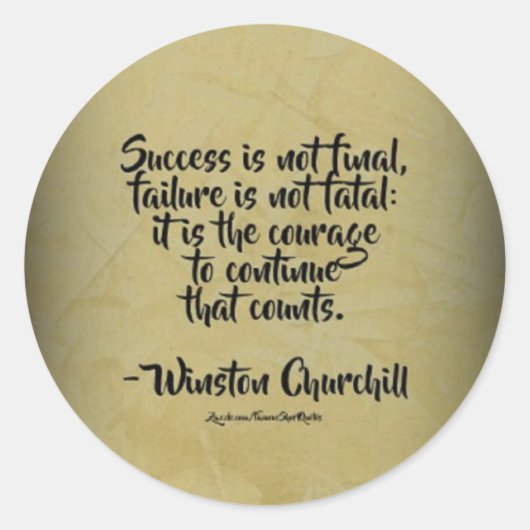 ウィンストンチャーチル引用文;成功 ラウンドシール (正面)