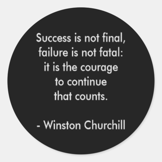 ウィンストンチャーチル引用文；成功 ラウンドシール (正面)