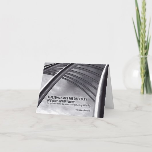 ウィンストンチャーチル感動的引用文機会 サンキューカード (正面)