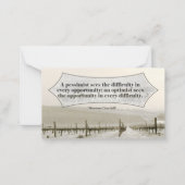 ウィンストンチャーチル感動的引用文機会 ノートカード (正面)