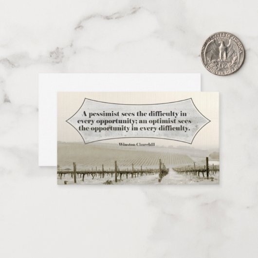 ウィンストンチャーチル感動的引用文機会 ノートカード (正面/裏面インサイチュ)