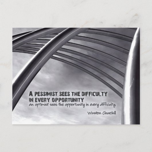 ウィンストンチャーチル感動的引用文機会 ポストカード (正面)