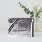 ウィンストンチャーチル感動的引用文機会 ポストカード (スタンド正面)