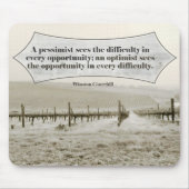 ウィンストンチャーチル感動的引用文機会 マウスパッド (正面)