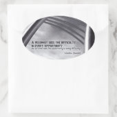 ウィンストンチャーチル感動的引用文機会 楕円形シール (バッグ)