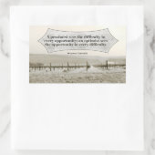 ウィンストンチャーチル感動的引用文機会 長方形シール (バッグ)