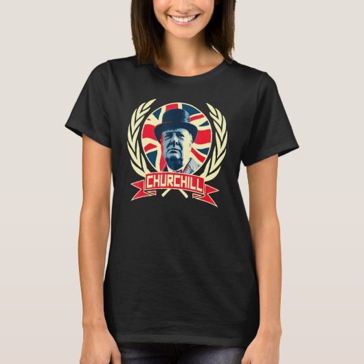 ウィンストンチャーチル英国国旗のプライド Tシャツ (正面)