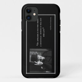 ウィンストンチャーチル電話ケース – 引用文12 – 黒 iPhone 11 ケース