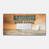 ウィンストンチャーチ感動的ル引用文「保行き中」 デスクマット (キーボード&マウス)