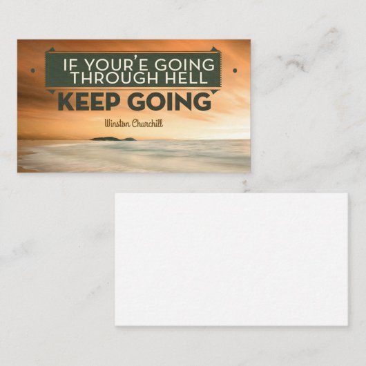 ウィンストンチャーチ感動的ル引用文「保行き中」 ノートカード (正面/裏面)
