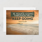 ウィンストンチャーチ感動的ル引用文「保行き中」 ポストカード (正面/裏面)