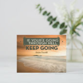 ウィンストンチャーチ感動的ル引用文「保行き中」 ポストカード (スタンド正面)