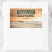 ウィンストンチャーチ感動的ル引用文「保行き中」 長方形シール (バッグ)