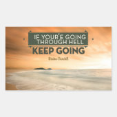 ウィンストンチャーチ感動的ル引用文「保行き中」 長方形シール (正面)