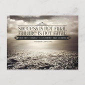 ウィンストンチャーチ感動的ル引用文「勇気」 ポストカード (正面)