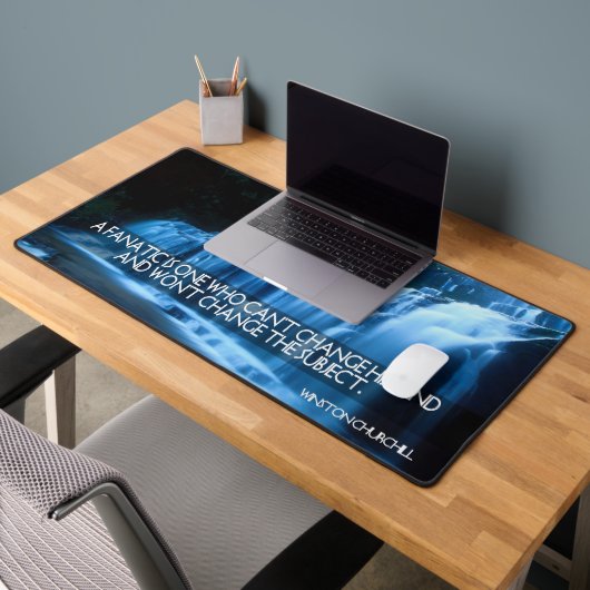 ウィンストンチャーチ感動的ル引用文「熱狂的」 デスクマット (オフィス2)