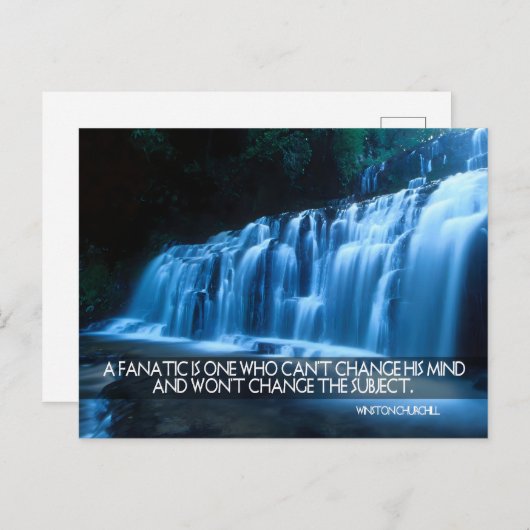 ウィンストンチャーチ感動的ル引用文「熱狂的」 ポストカード (正面/裏面)