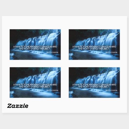 ウィンストンチャーチ感動的ル引用文「熱狂的」 長方形シール (シート)