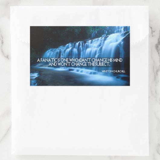 ウィンストンチャーチ感動的ル引用文「熱狂的」 長方形シール (バッグ)