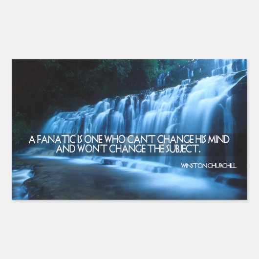 ウィンストンチャーチ感動的ル引用文「熱狂的」 長方形シール (正面)