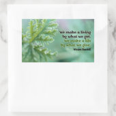 ウィンストンチャーチ感動的ル引用文「A life」 長方形シール (バッグ)