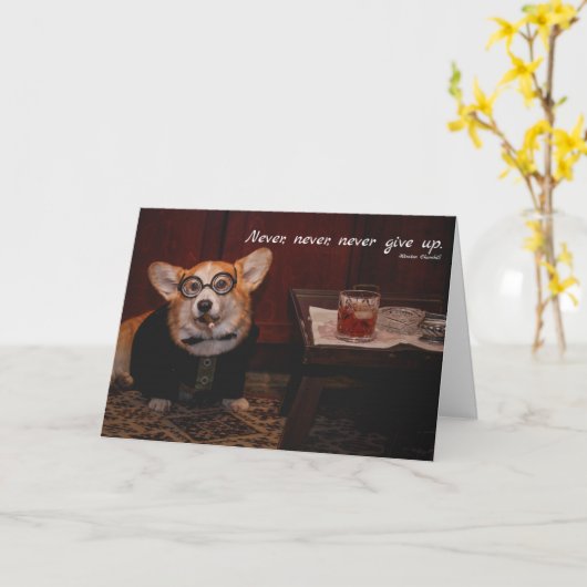 ウィンストンファーチル勇気付けられる カード (黄色い花)