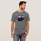 ウィンストン・チャーチルおよび英国国旗 Tシャツ (正面フル)