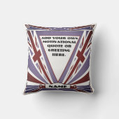 ウィンストン・チャーチルのアールデコの英国国旗個人化して下さい アウトドアクッション (裏面)