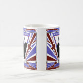 ウィンストン・チャーチルのアール・デコの英国国旗の茶ない コーヒーマグカップ (中央)