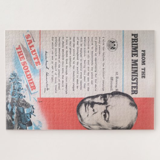 ウィンストン・チャーチルのイギリスの第2次世界大戦ポスターの重版 ジグソーパズル (横)