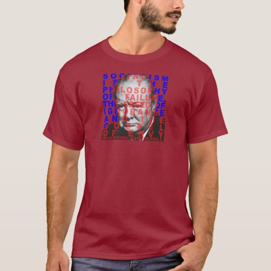ウィンストン・チャーチルの引用文のワイシャツ Tシャツ (正面)