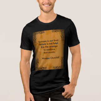 ウィンストン・チャーチルの引用; 成功のスクロールとスタッコ トライブレンドTシャツ