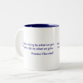 ウィンストン・チャーチルの生命引用文 ツートーンマグカップ (正面左)