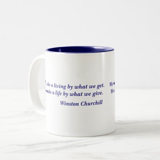 ウィンストン・チャーチルの生命引用文 ツートーンマグカップ (正面左)