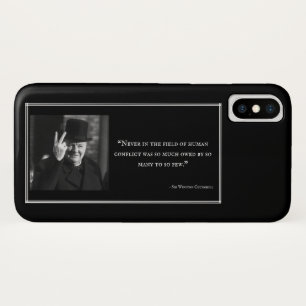 ウィンストン・チャーチルの電話箱-引用文11 -黒 iPhone X ケース